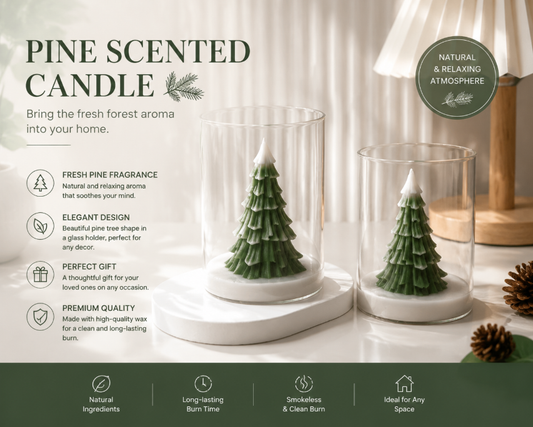 Pine scented candle