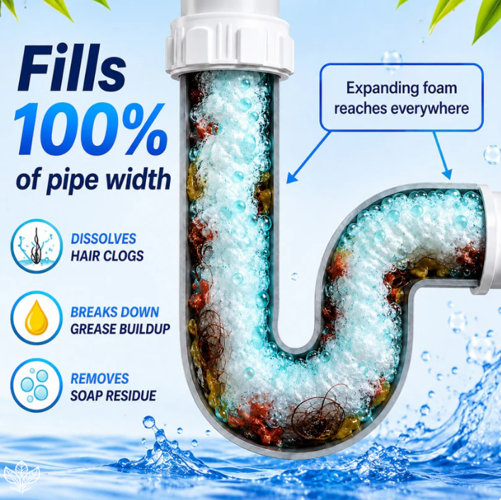 🔥Sink & Drain Cleaner – Instant Foam, Powerful Unclogging, Fresh & Clean. ✨