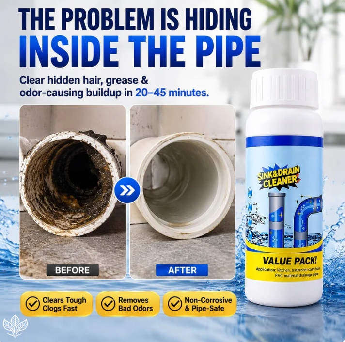 🔥Sink & Drain Cleaner – Instant Foam, Powerful Unclogging, Fresh & Clean. ✨