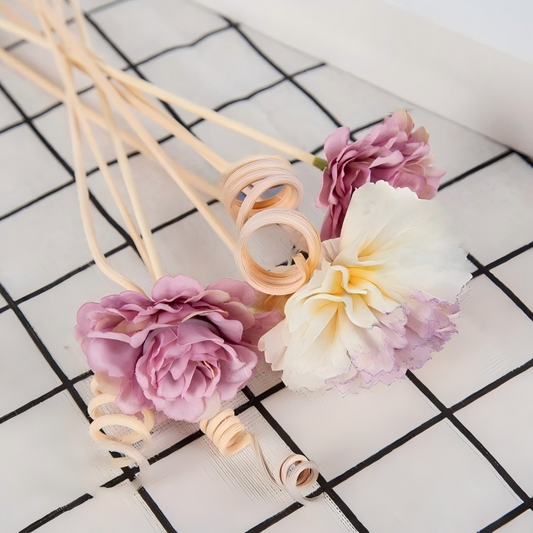 8PC Purple Multi Petal Floral Diffuser Refill Stick Aroma Artificial Plant Live Room Home Decor Diy Rattan Reed Fragrance Flower