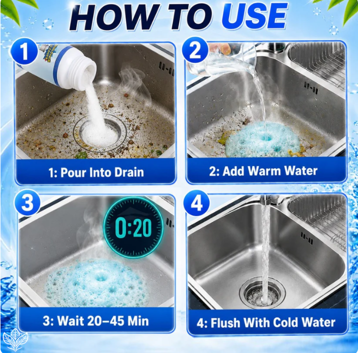 🔥Sink & Drain Cleaner – Instant Foam, Powerful Unclogging, Fresh & Clean. ✨